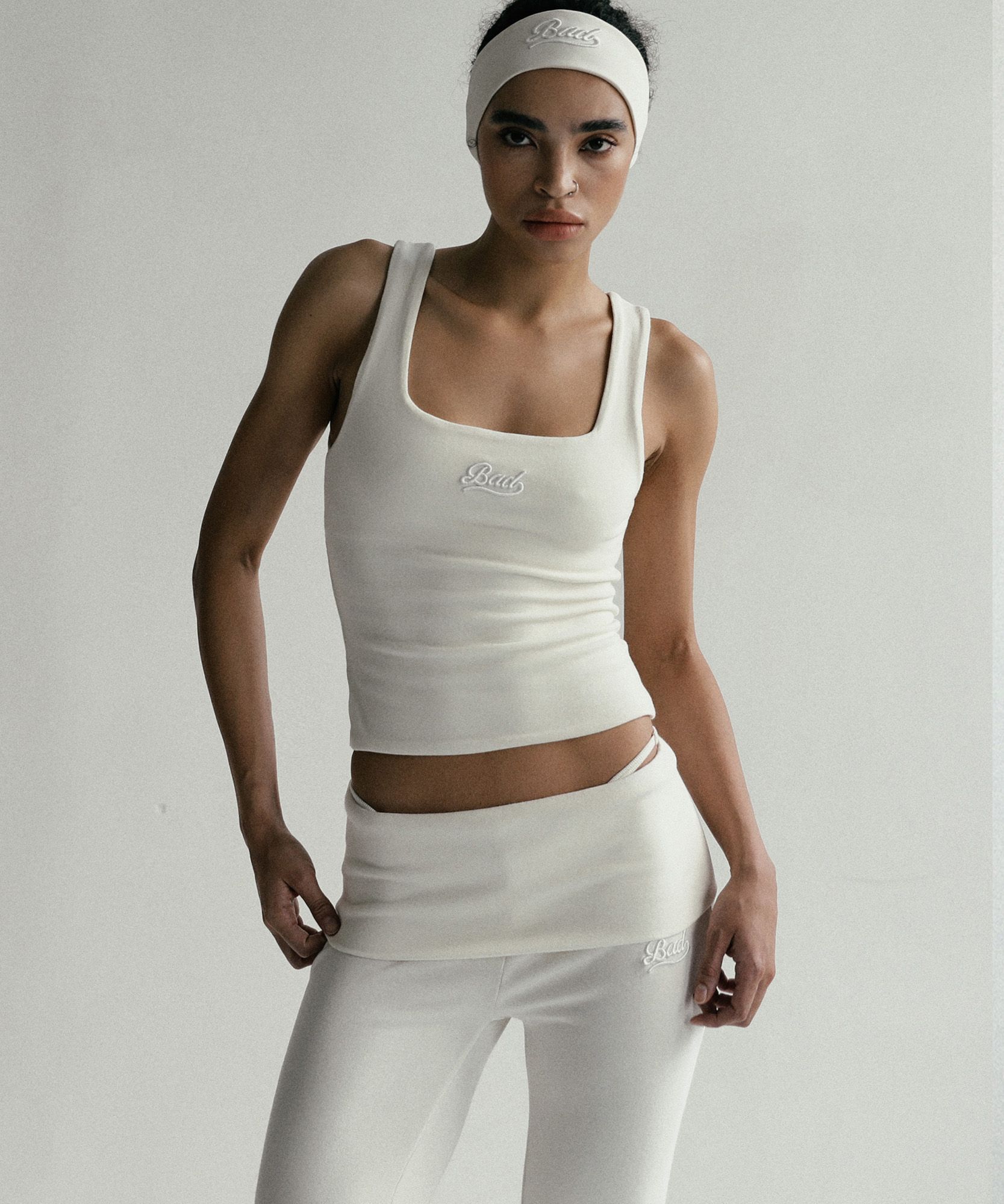 ◆BADBLOOD◆ Beyond Soft Square Neck Tank Cream w-tnk24-072 MUSINSA | BADBLOOD Beyond Soft String Tank - Cream
