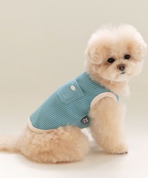 코지 와플 슬리브리스 - 더스티 블루