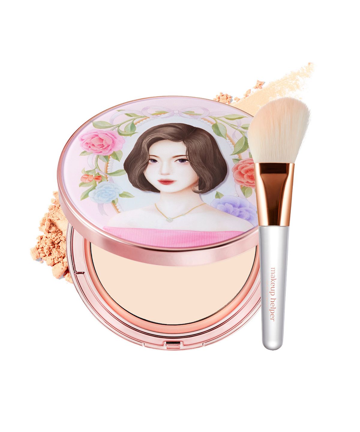 메이크업헬퍼(MAKEUP HELPER) 아트 팩트 오리지널 프로 피니쉬 25g 러블리 레이첼 브러쉬 세트