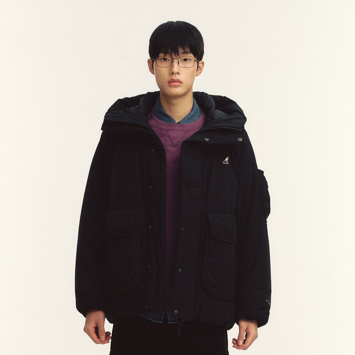 캉골(KANGOL) 레트로코어 익스페디션 파카 9578 블랙