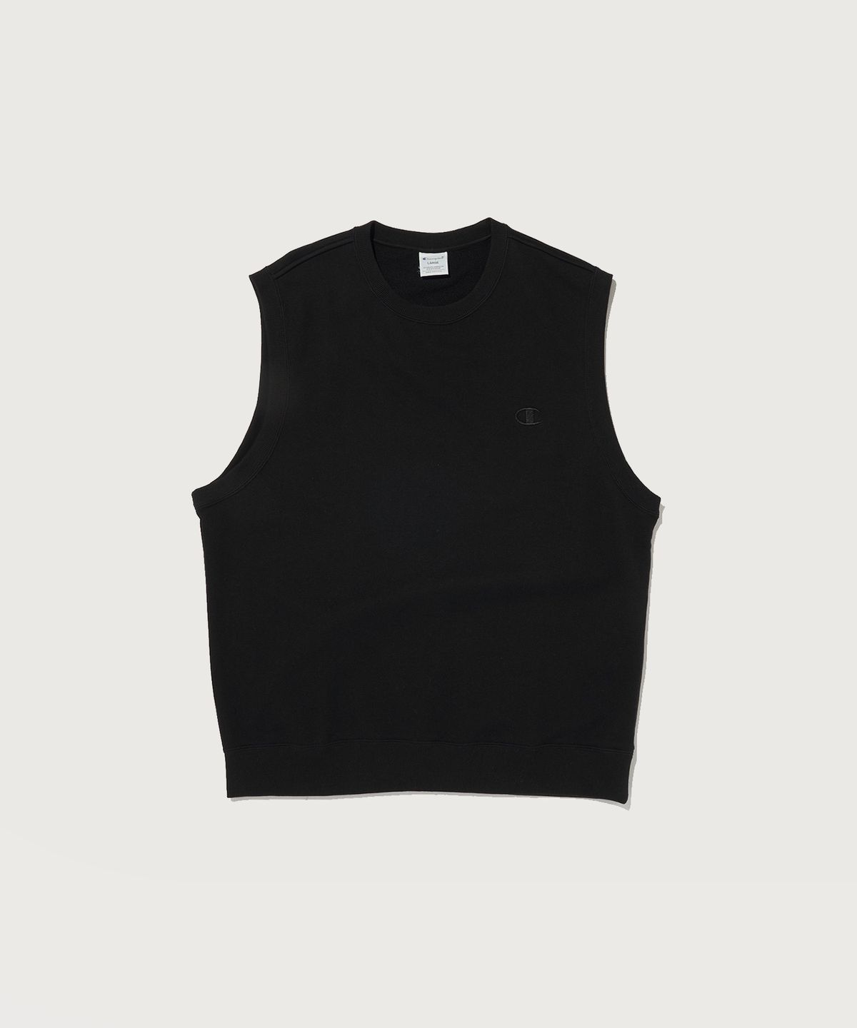 챔피온(CHAMPION) 오버핏 스웨트 조끼 Black