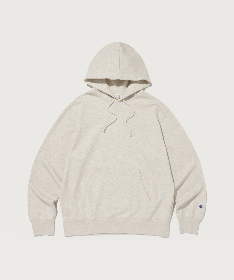 루즈핏 크루넥 후드 티셔츠 Cream