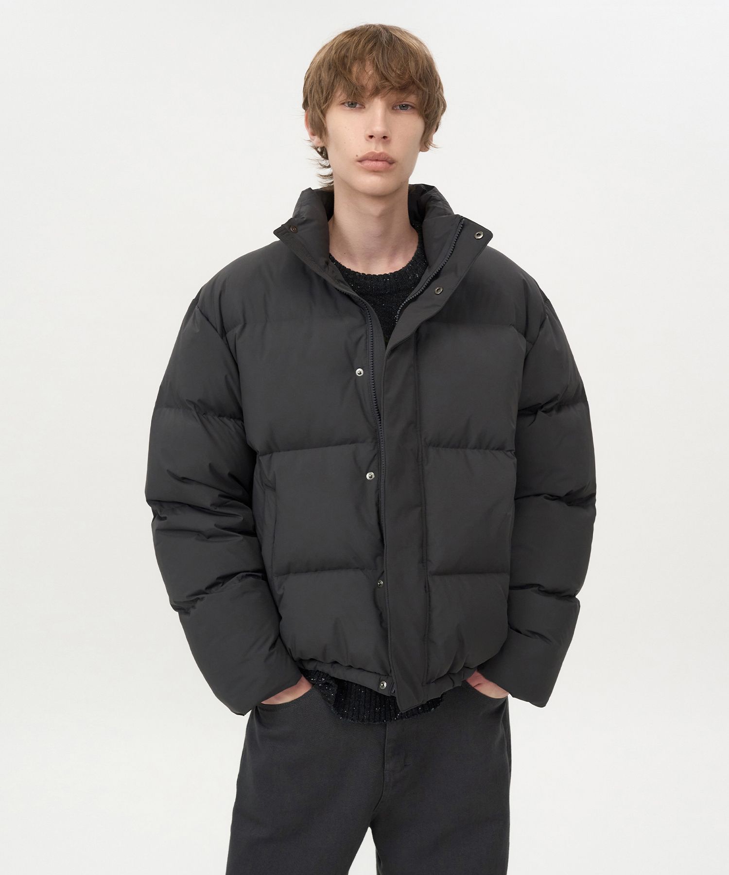 MUSINSA | INSILENCE Essential Down Jacket CHARCOAL
