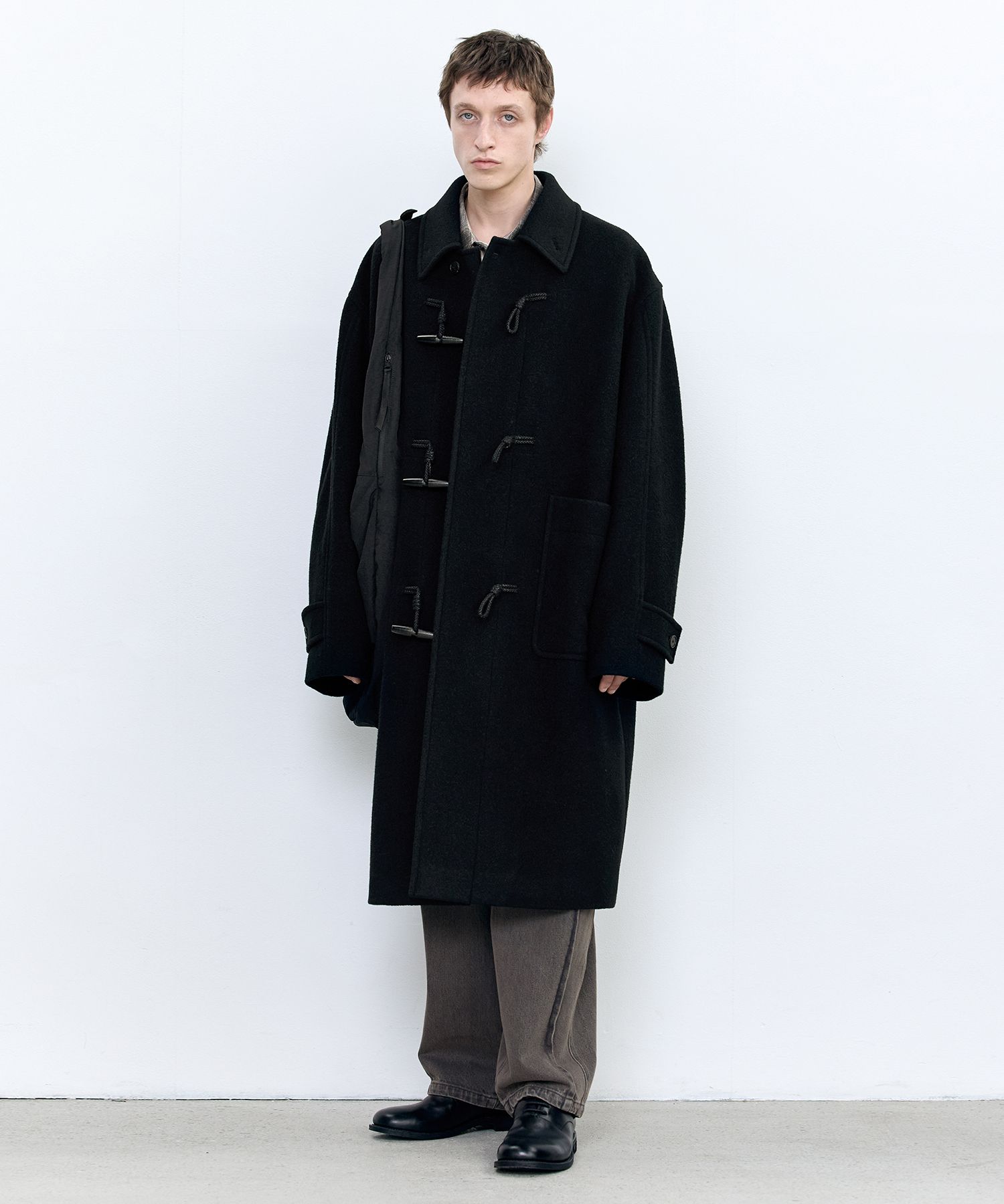 MUSINSA公式 | INSILENCE ソフトコージーダッフルコート ブラック