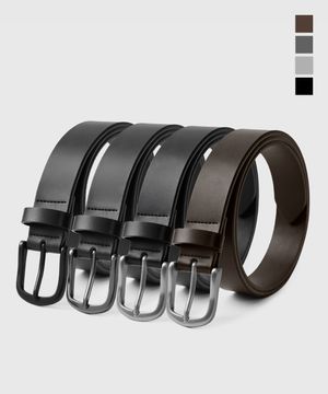 베이직 라운드 레더 벨트_4color