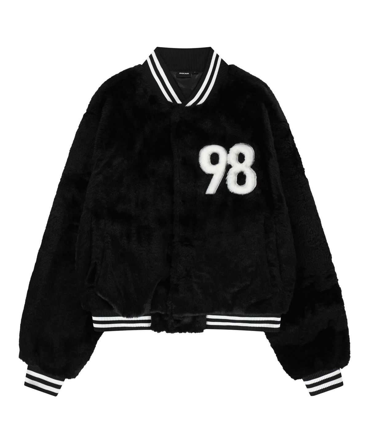 아캄(AAKAM) Furry 98 Varsity Jacket (Black)