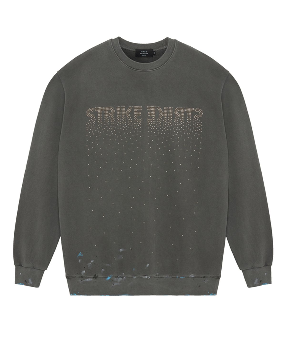 스트라이크(STRIKE) Vintage Washed Studded Sweatshirt (CHARCOAL)