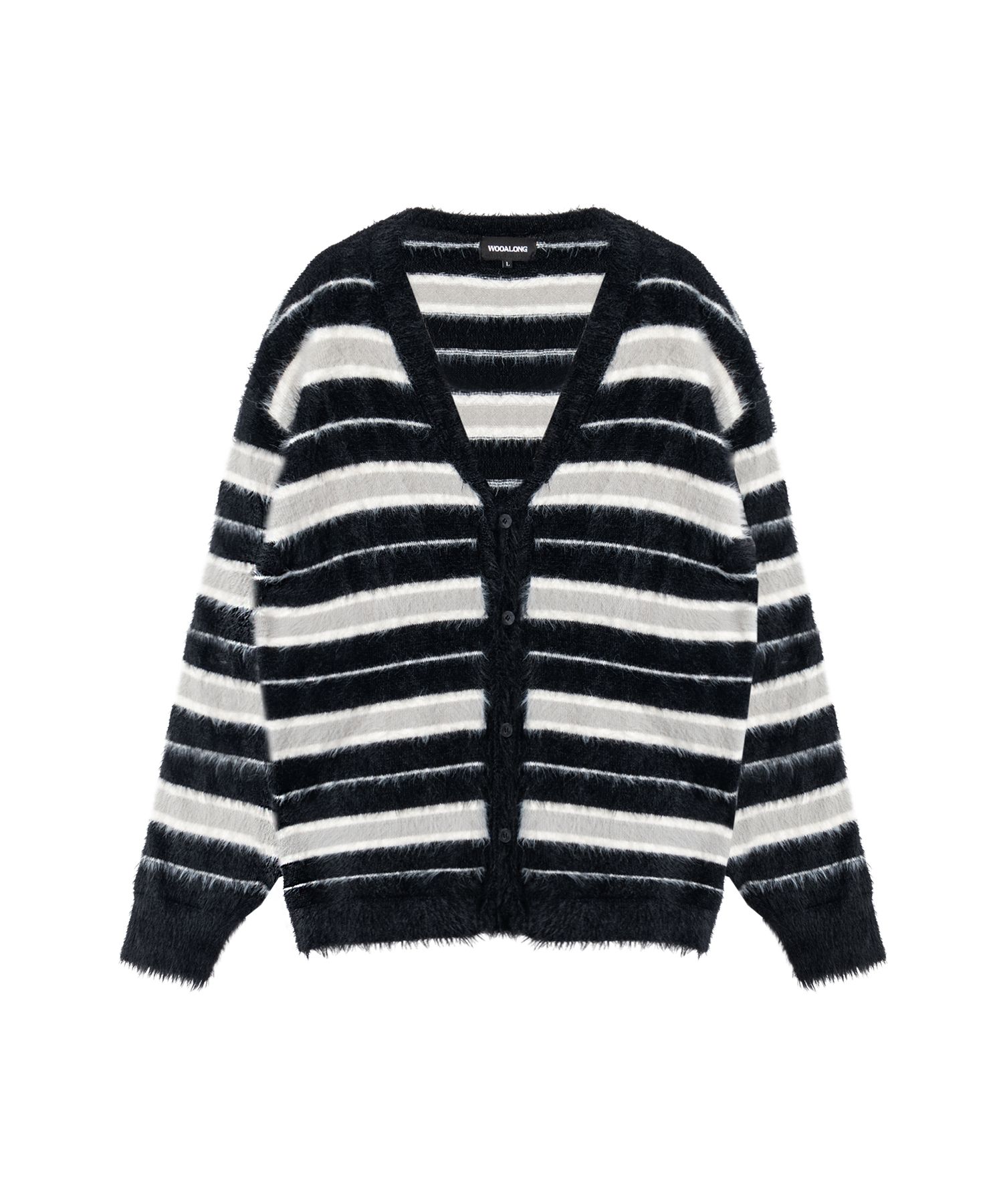 ★送料・関税込★WOOALONG★Stripe brushed cardigan★ MUSINSA公式 | WOOALONG Stripe brushed cardigan - RED
