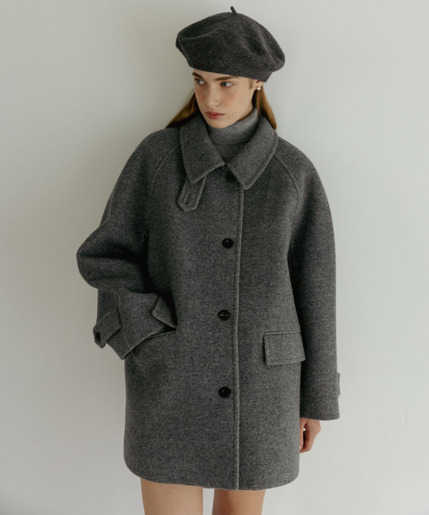 ジャケット・アウター TTUDEMENT CLASSIC WOOL HALF COAT MUSINSA | TTUDEMENT CLASSIC WOOL HALF COAT MELANGE GREY