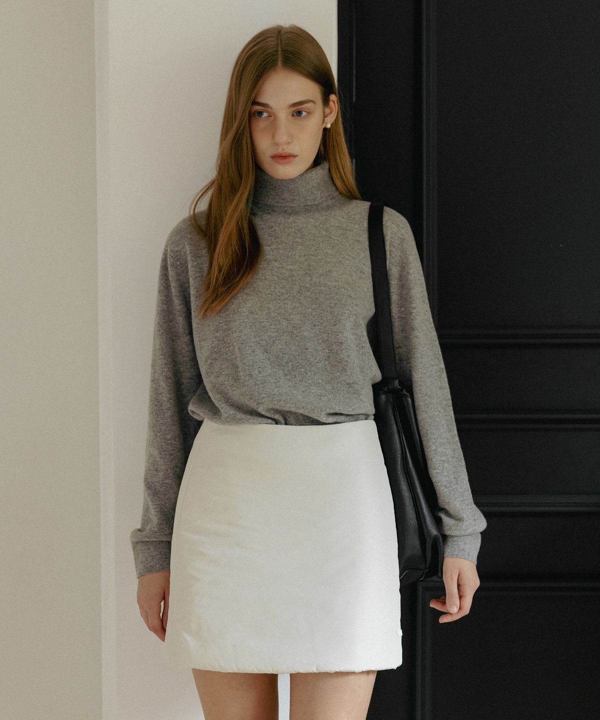 튜드먼트(TTUDEMENT) PADDED MINI SKIRT CREAM
