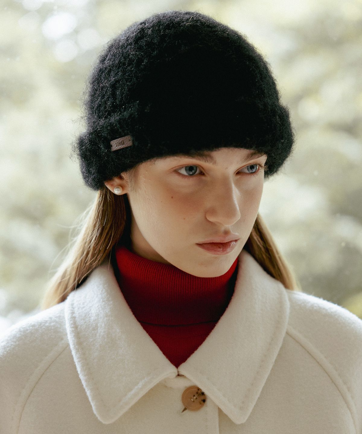 튜드먼트(TTUDEMENT) HAIRY KNIT BEANIE BLACK