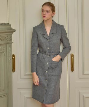 24 FW 칼라100 에투알 퀸 트위드원피스 그레이