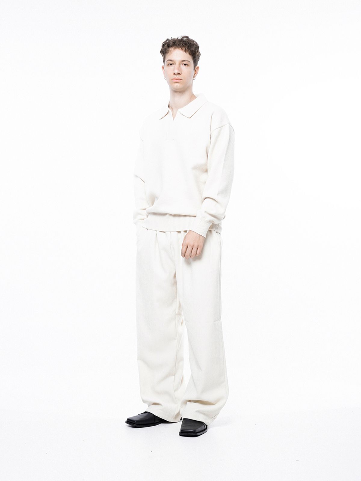 챈세스노이(CHANCE'S NOI) Jacquard String Rug Pants - Ivory /M243PT02IV