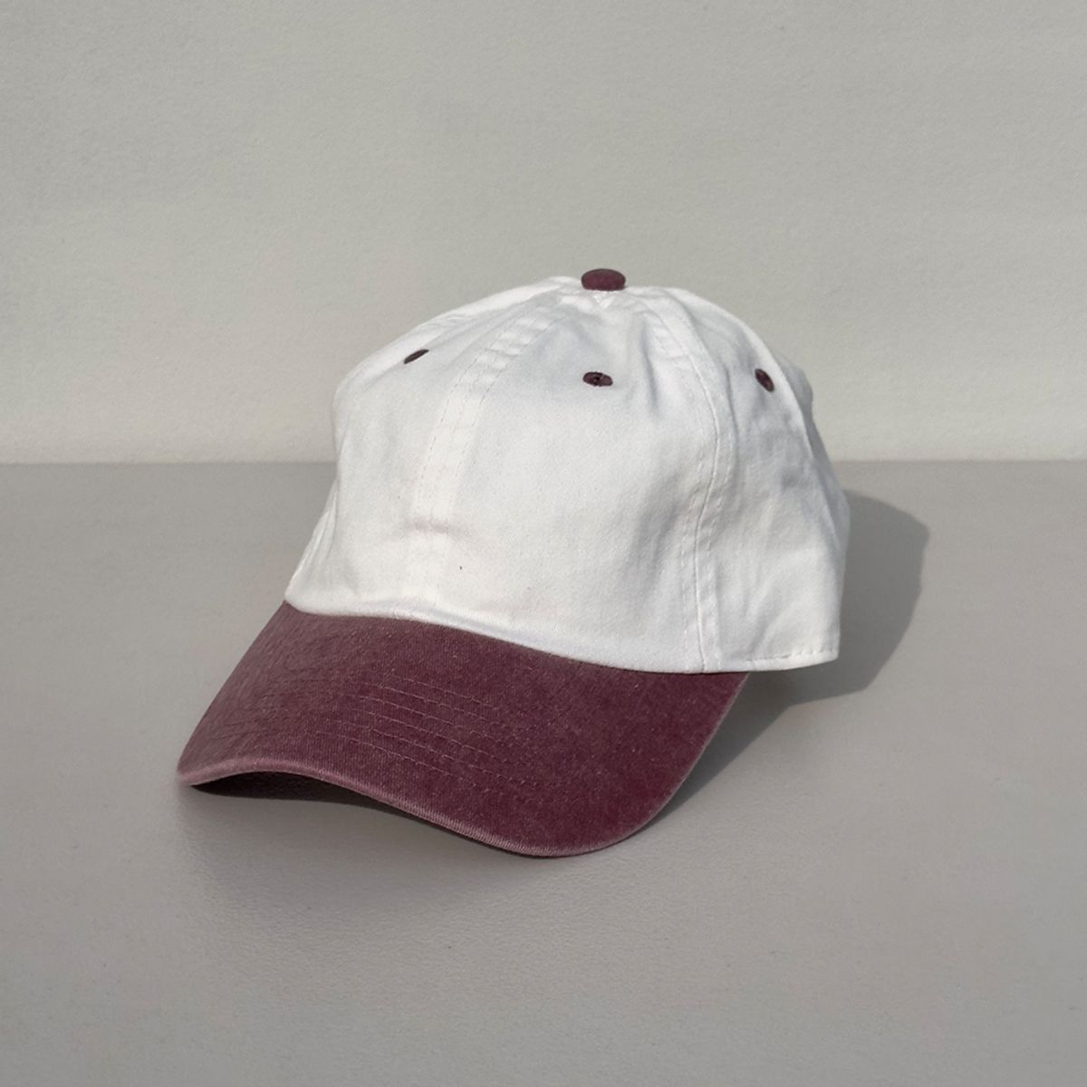 뉴해튼(NEWHATTAN) 빈티지 워싱 볼캡 (natural/burgundy)