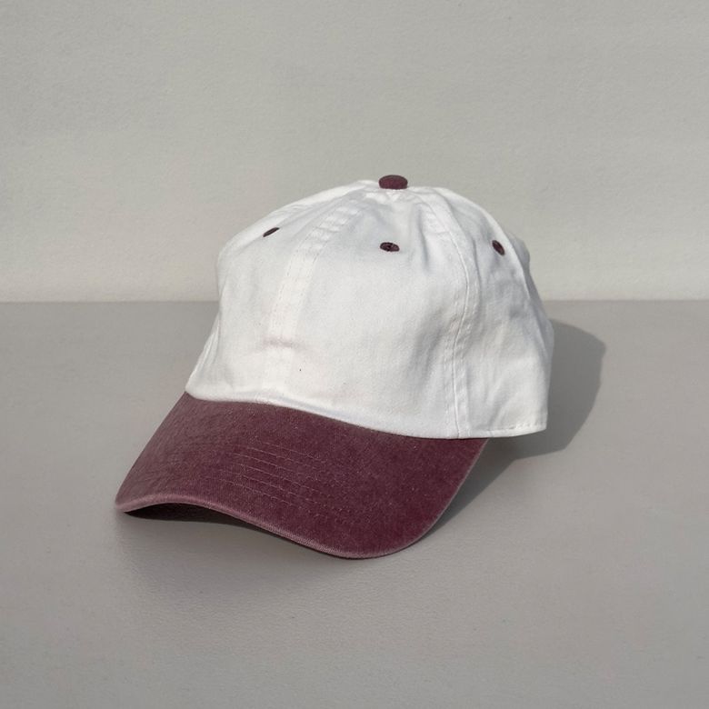 빈티지 워싱 볼캡 (natural/burgundy)
