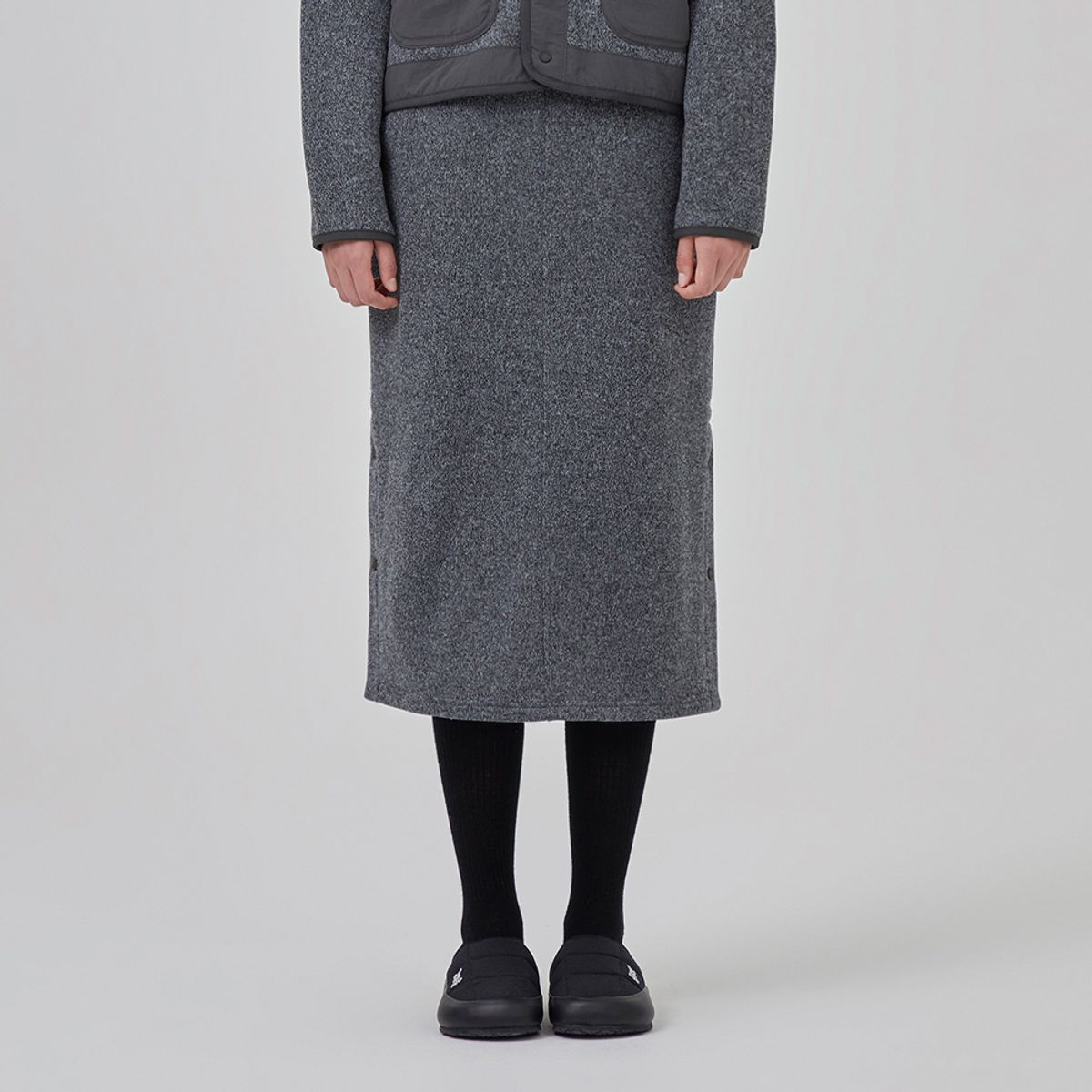 디오디(DOD) 스웨터룩 스커트 - L.CHARCOAL GREY