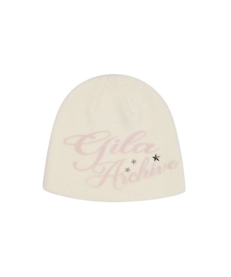 LETTERING LOGO BEANIE_WH