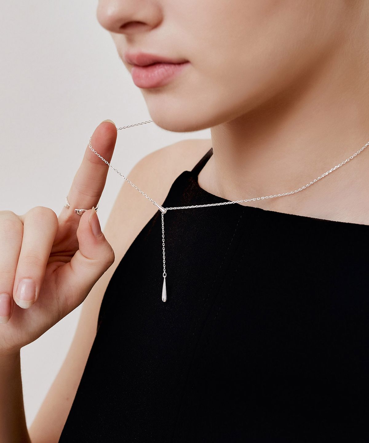 티오유(TOU) [Silver925] NC014 Two Water Drops Necklace