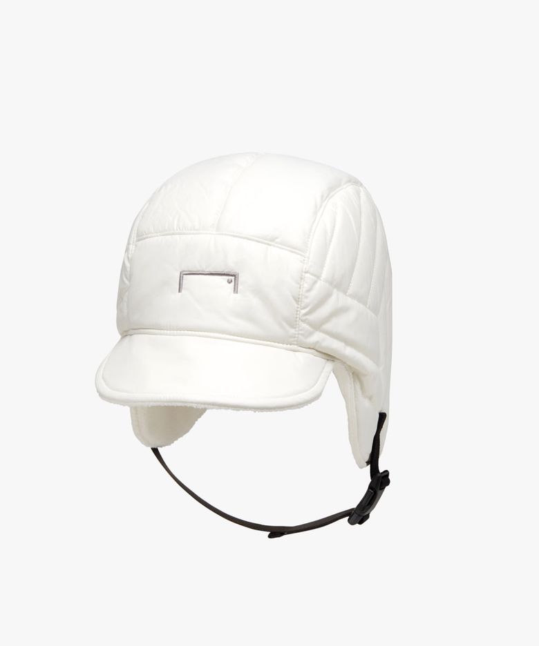 SUPERBALL QUILTED EARFLAP CAP-OFF WHITE