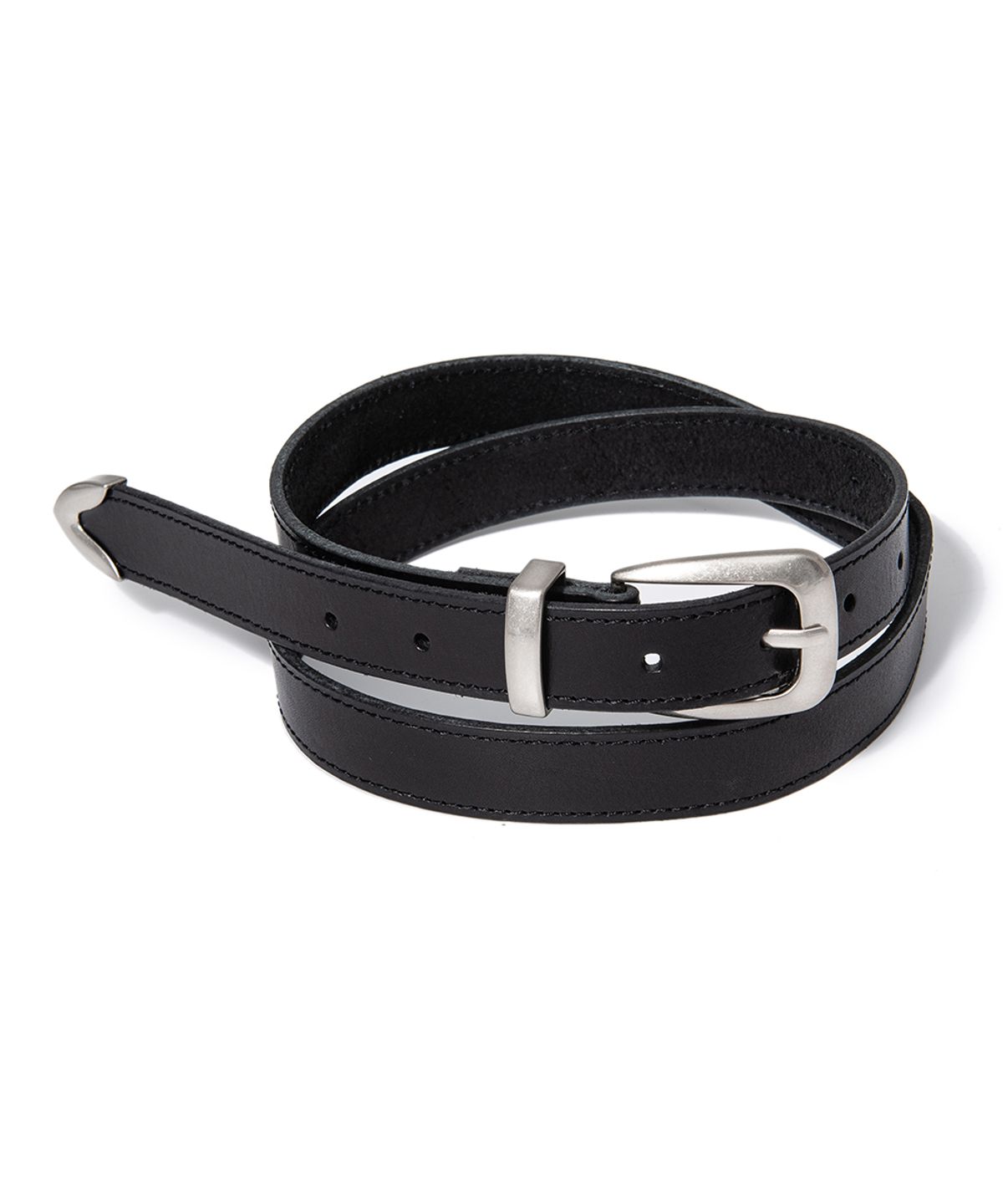할렌(HALDEN) (M) western edge cowhide leather belt (T025_black)