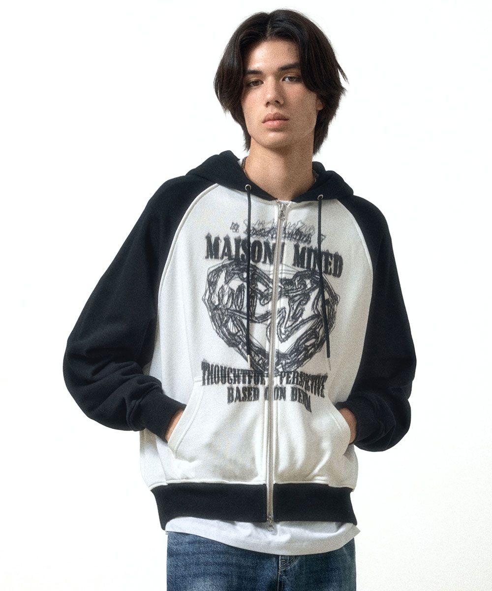 【MAISON MINED】24FW★ DOODLE HEART SWEATSHIRTS MUSINSA | MAISON MINED DOODLE HEART REGLAN SWEAT ZIP UP