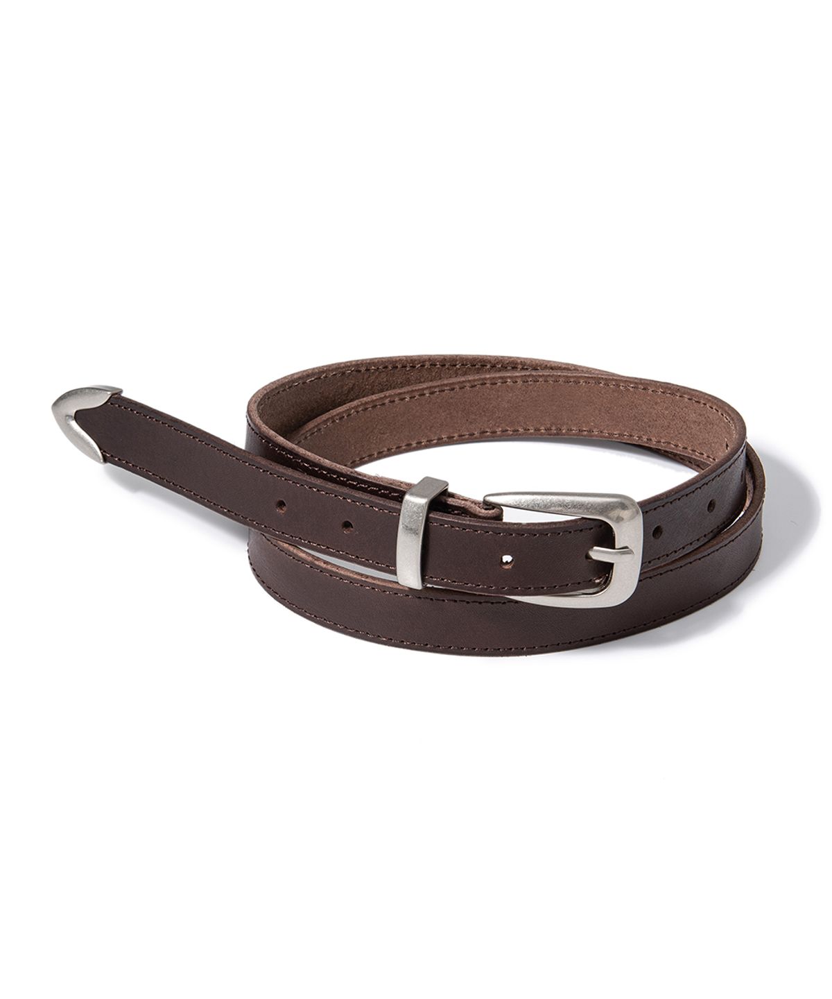 할렌(HALDEN) (M) western edge cowhide leather belt (T025_brown)