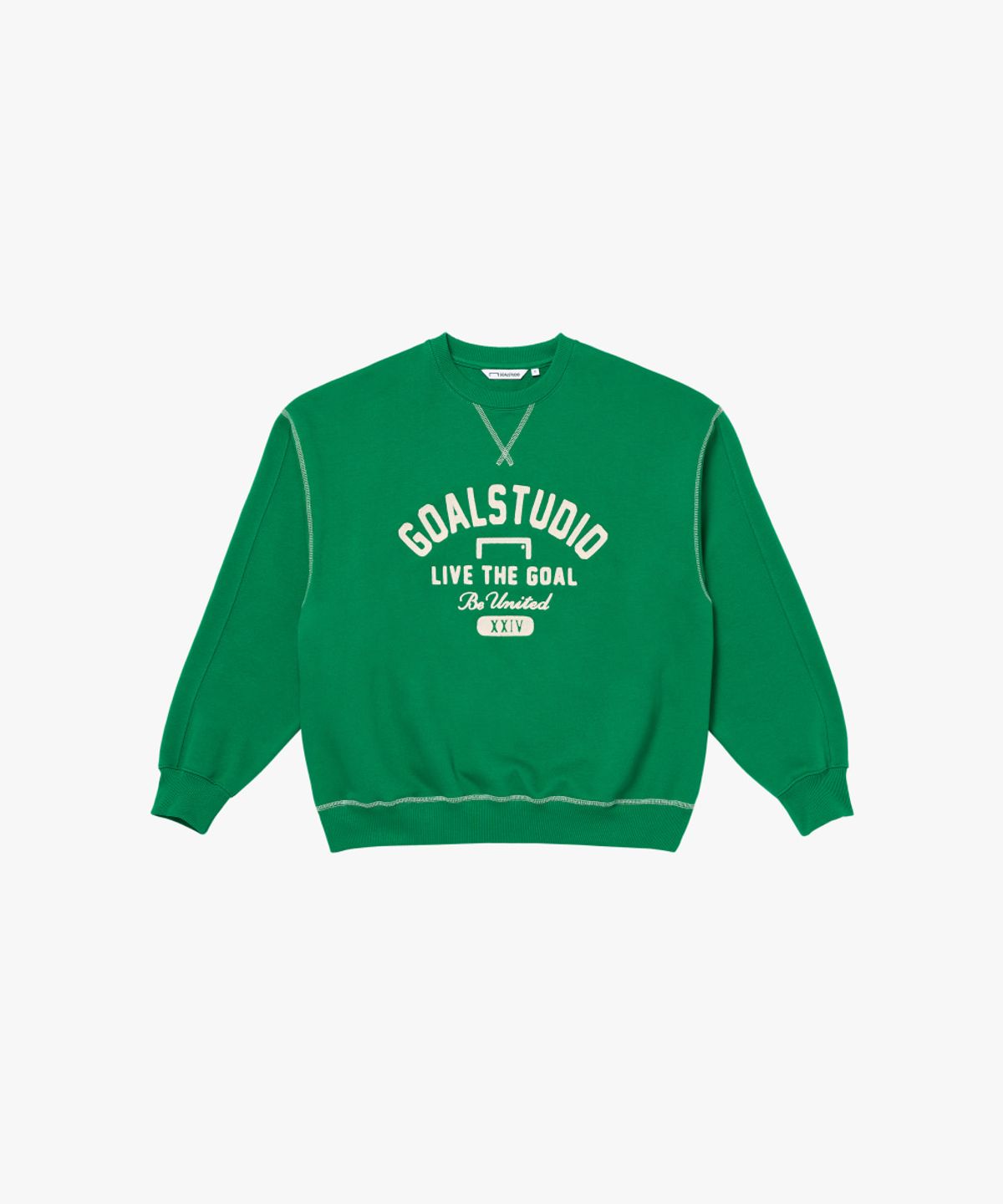 골스튜디오(GOALSTUDIO) VARSITY BRUSHED SWEAT-GREEN
