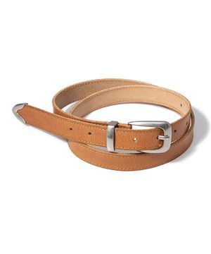 (M) western edge cowhide leather belt (T025_tan)