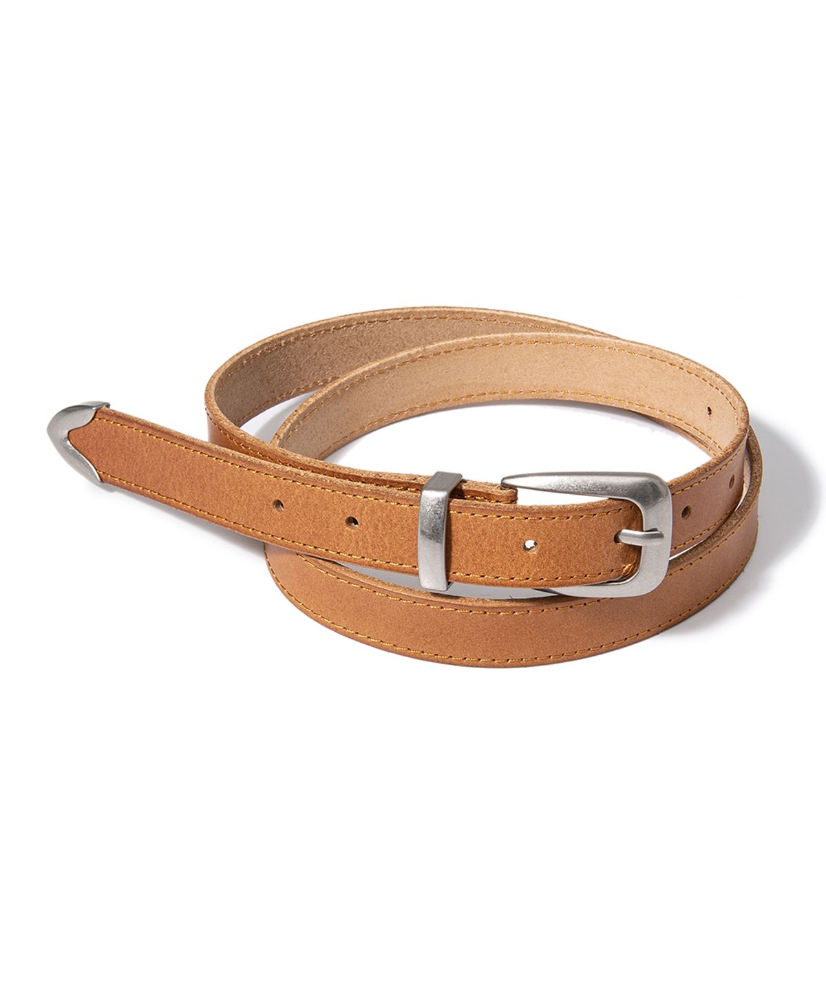 할렌(HALDEN) (M) western edge cowhide leather belt (T025_tan)