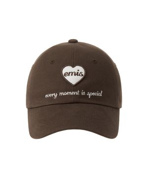 HEART WAPPEN BALL CAP-BROWN
