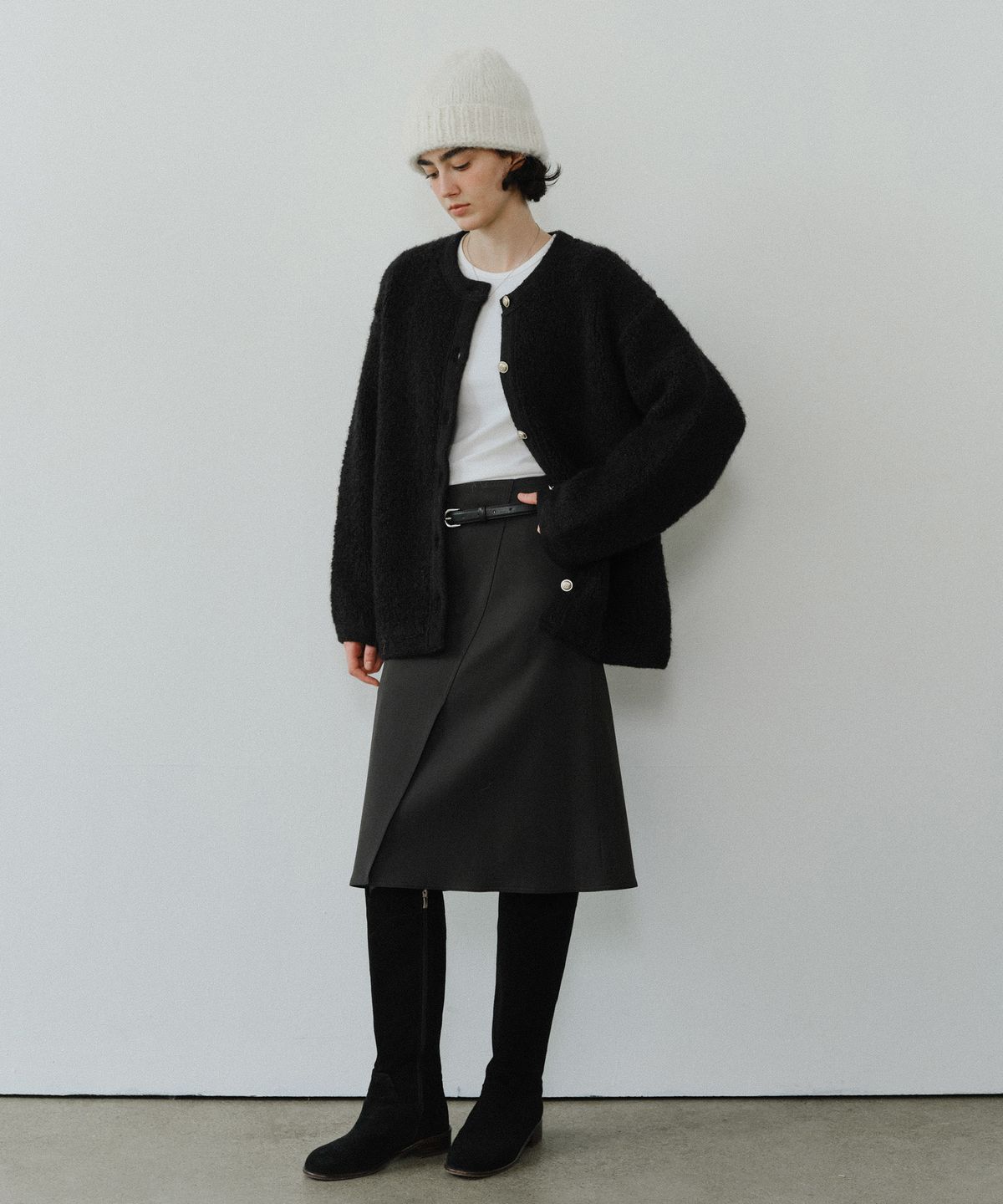 유라고(URAGO) Rui slit midi skirt