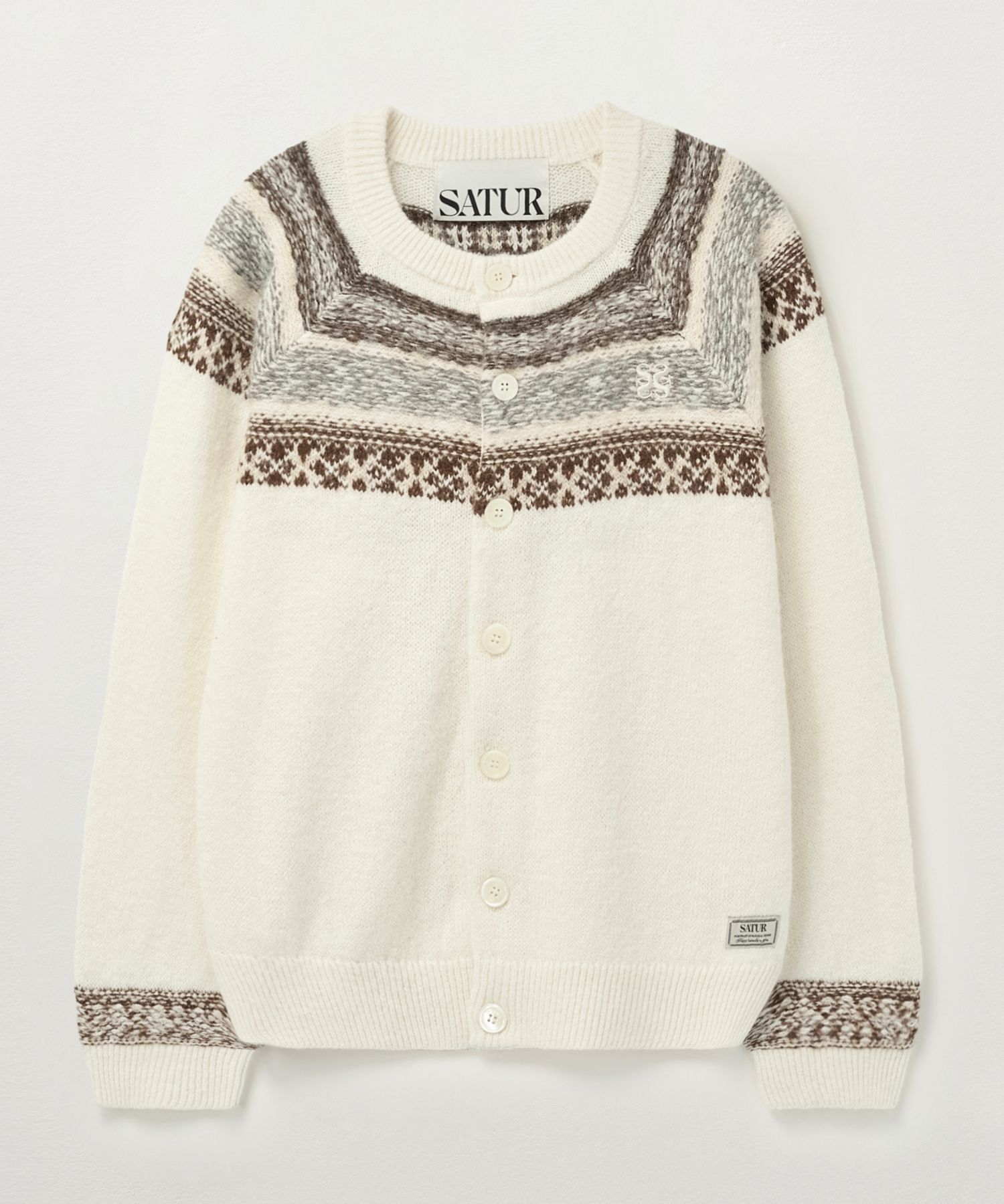 ★人気★【SATUR】★Nordic Reverse Knit Cardiga.n★ MUSINSA | SATUR Nordic reverse knit cardigan natural beige