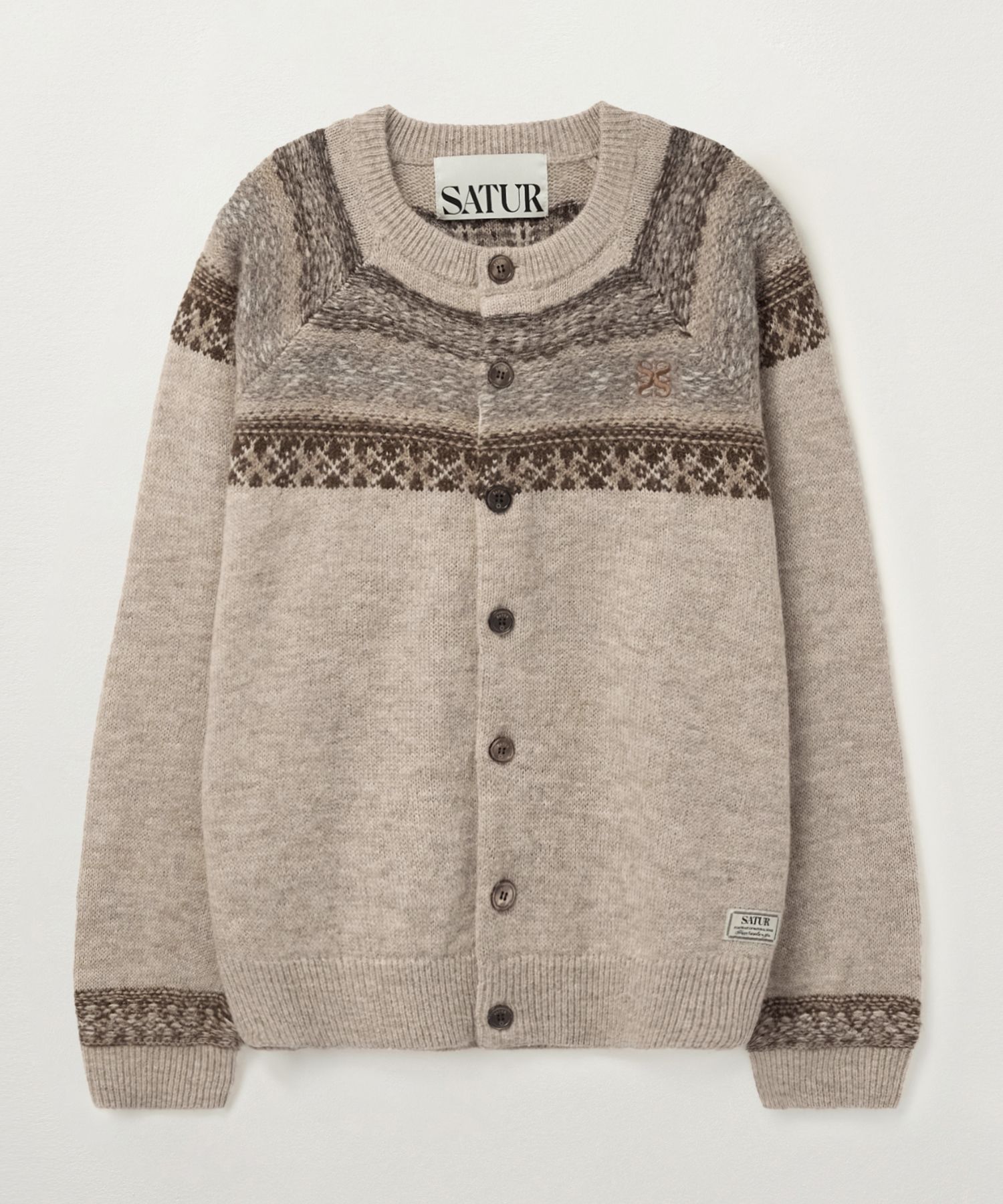 SATUR ニット ブラウン （SATUR】ESSEN TWO TONE MOHAIR