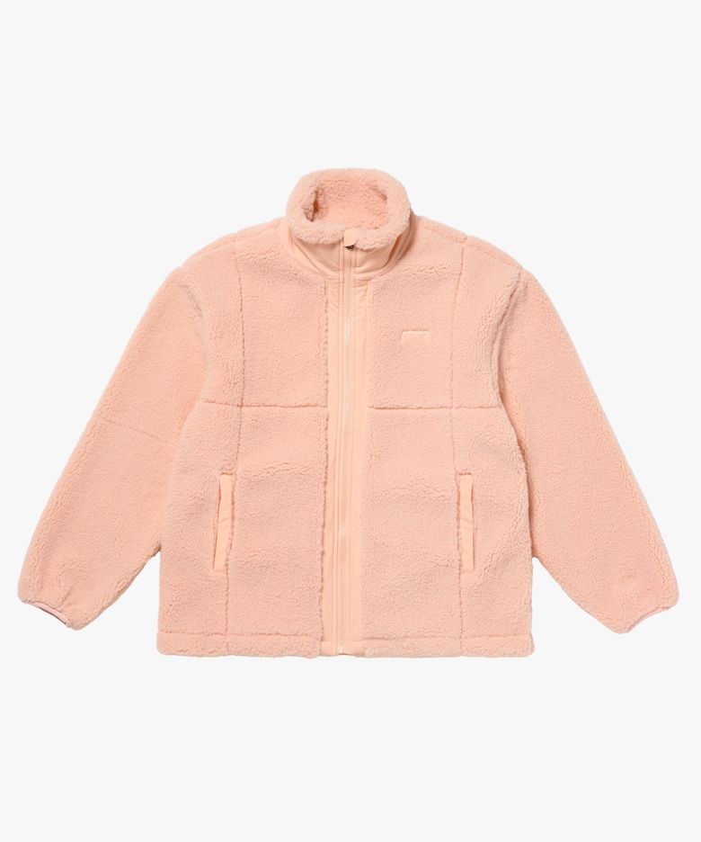 STADIUM STITCH FLEECE JACKET-CORAL