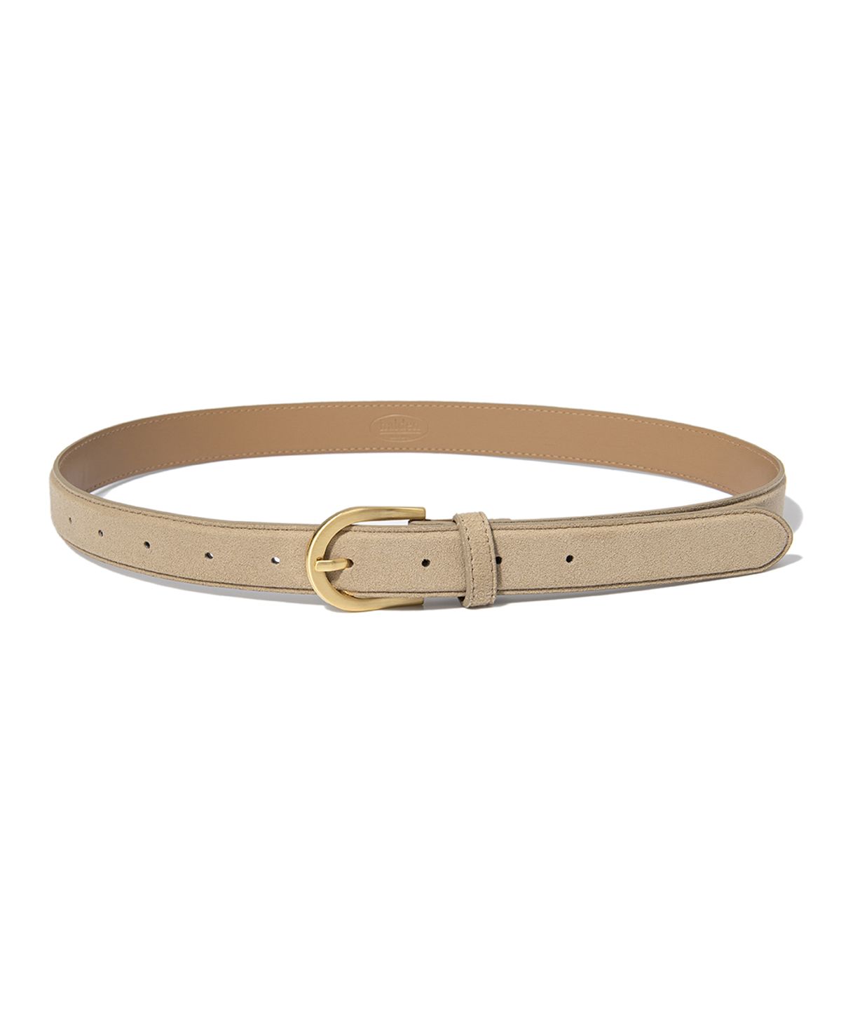 할렌(HALDEN) (W) round gold buckle suede belt (T026_beige)