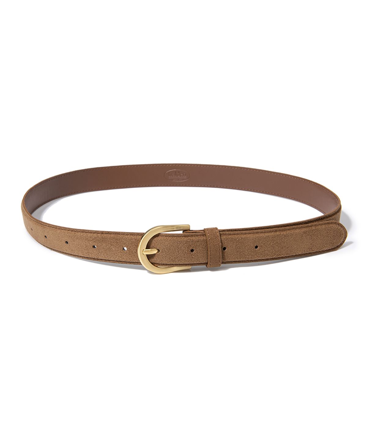 할렌(HALDEN) (W) round gold buckle suede belt (T026_tan)