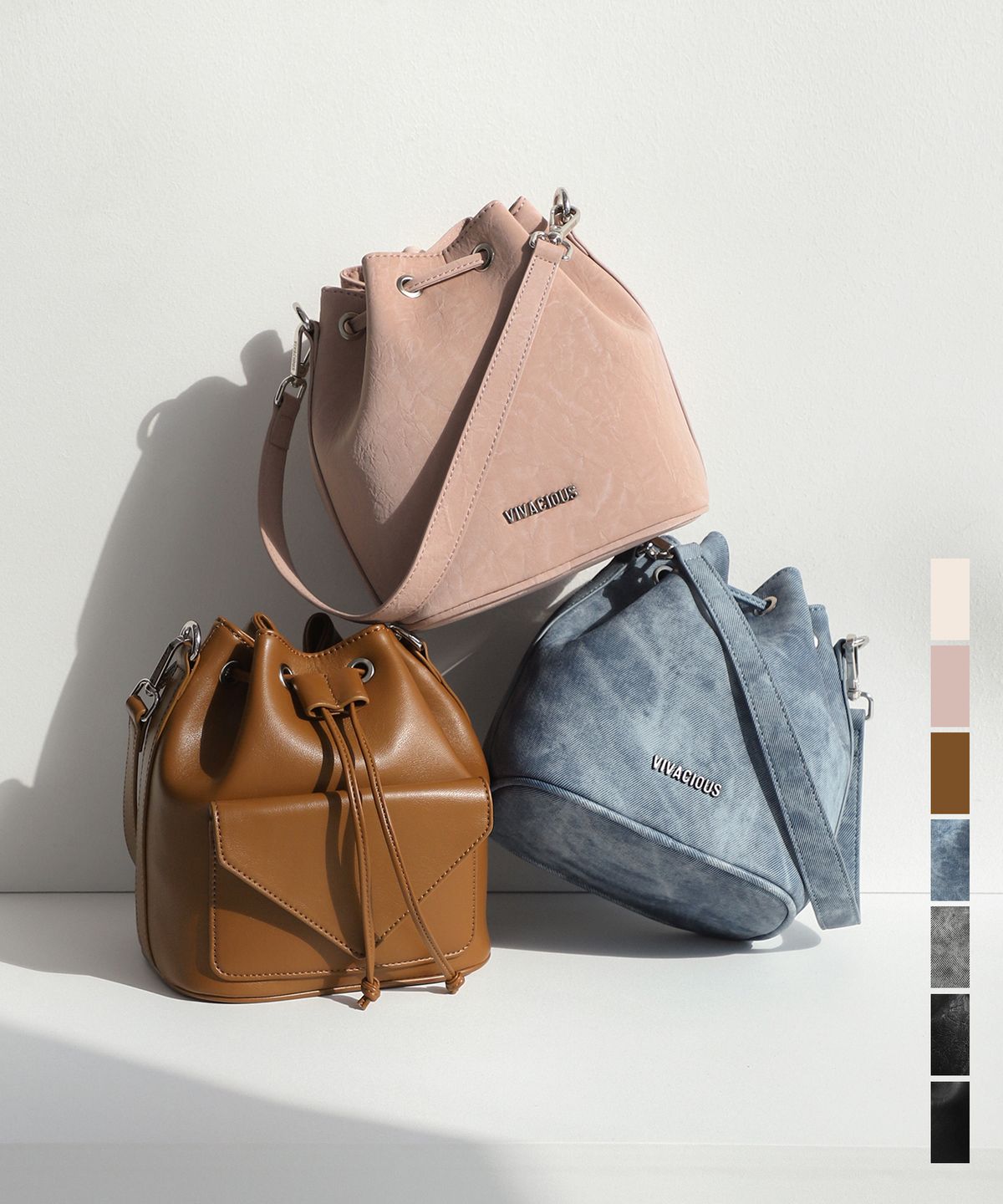 비바셔스(VIVACIOUS) Gwyneth Bucket Bag - 7COL