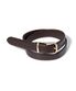 (W) round square gold buckle cowhide leather belt (T027_brown)