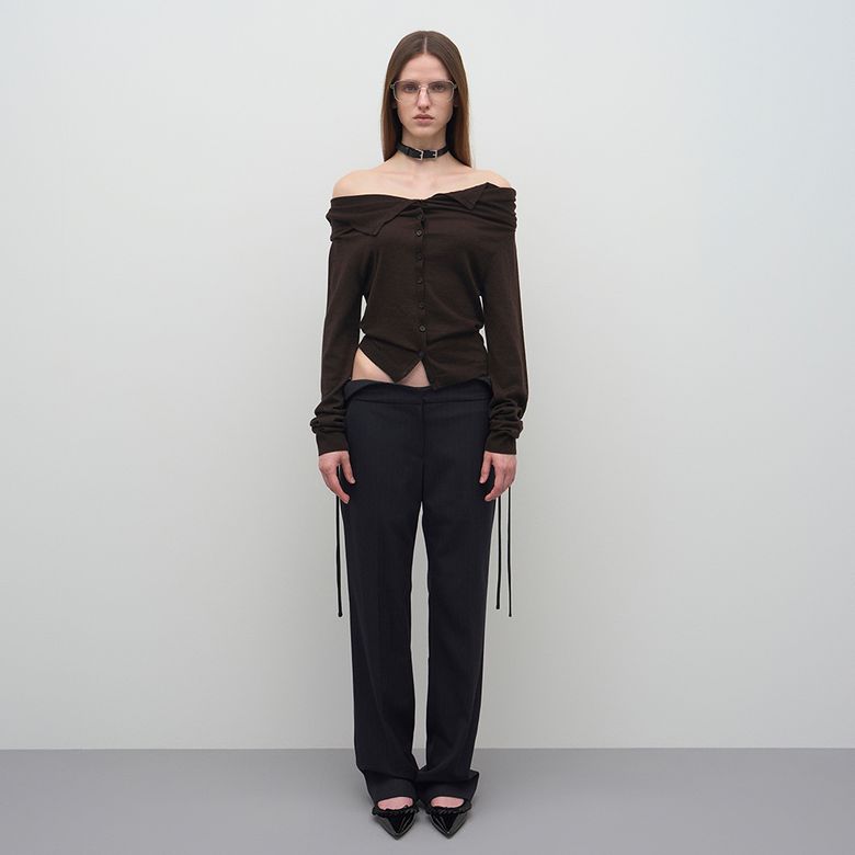 STRIPED SLIM TROUSERS