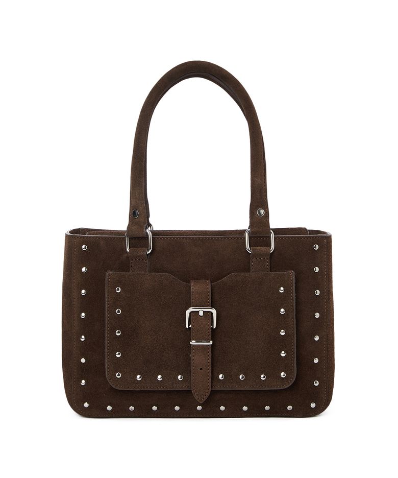 SUEDE STUD TOTE BAG