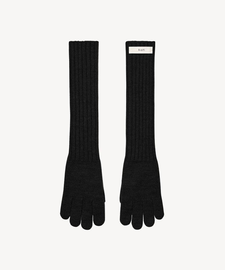 핑거리스 롱 울 장갑 (black)