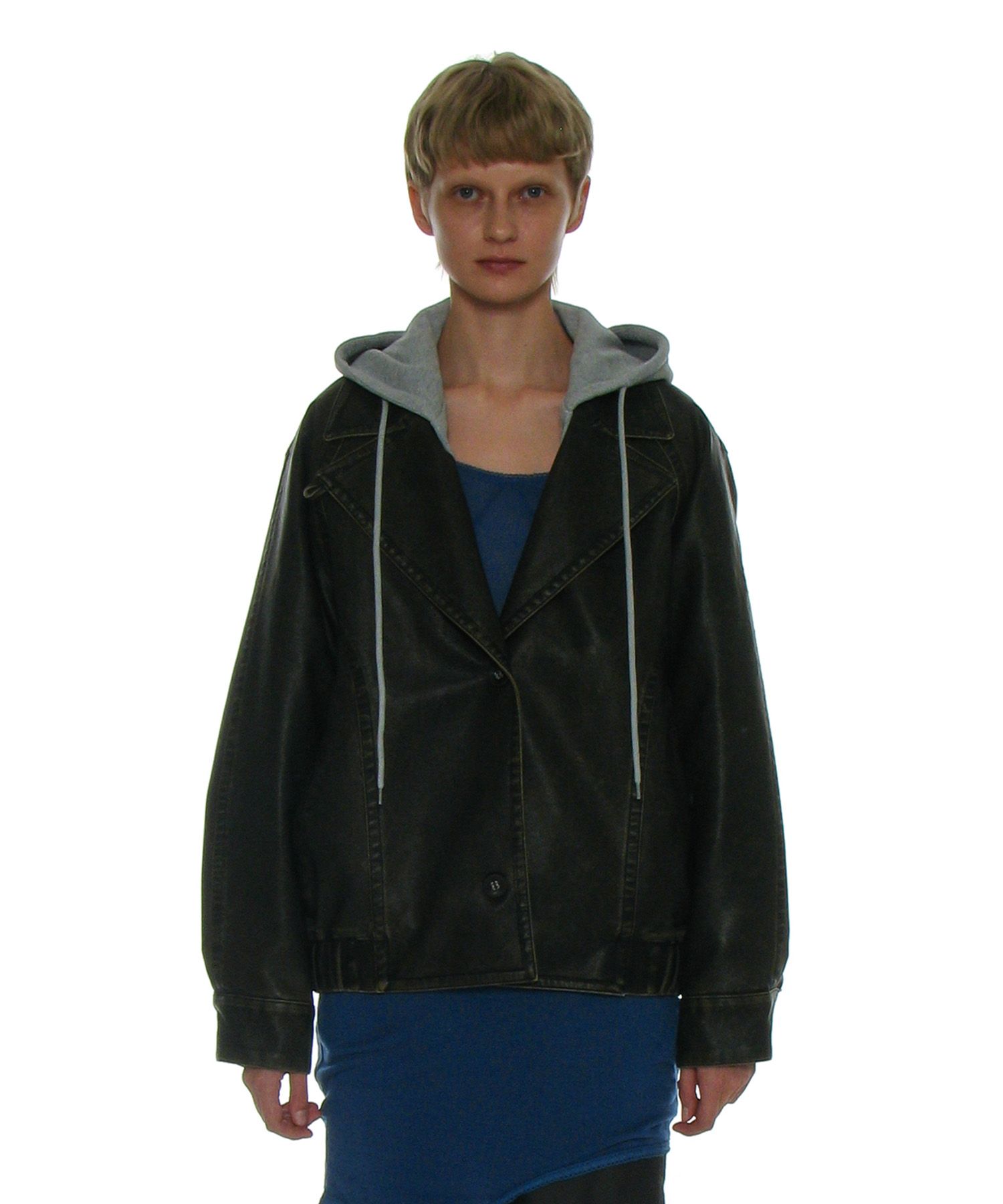 ★PARTIMENTO★ 3M Thinsulate 2WAY Hoodie Bomber Jacket Khaki MUSINSA | PARTIMENTO WOMEN 3M Thinsulate 2WAY Leather Hoodie