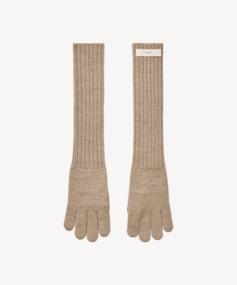 핑거리스 롱 울 장갑 (beige)