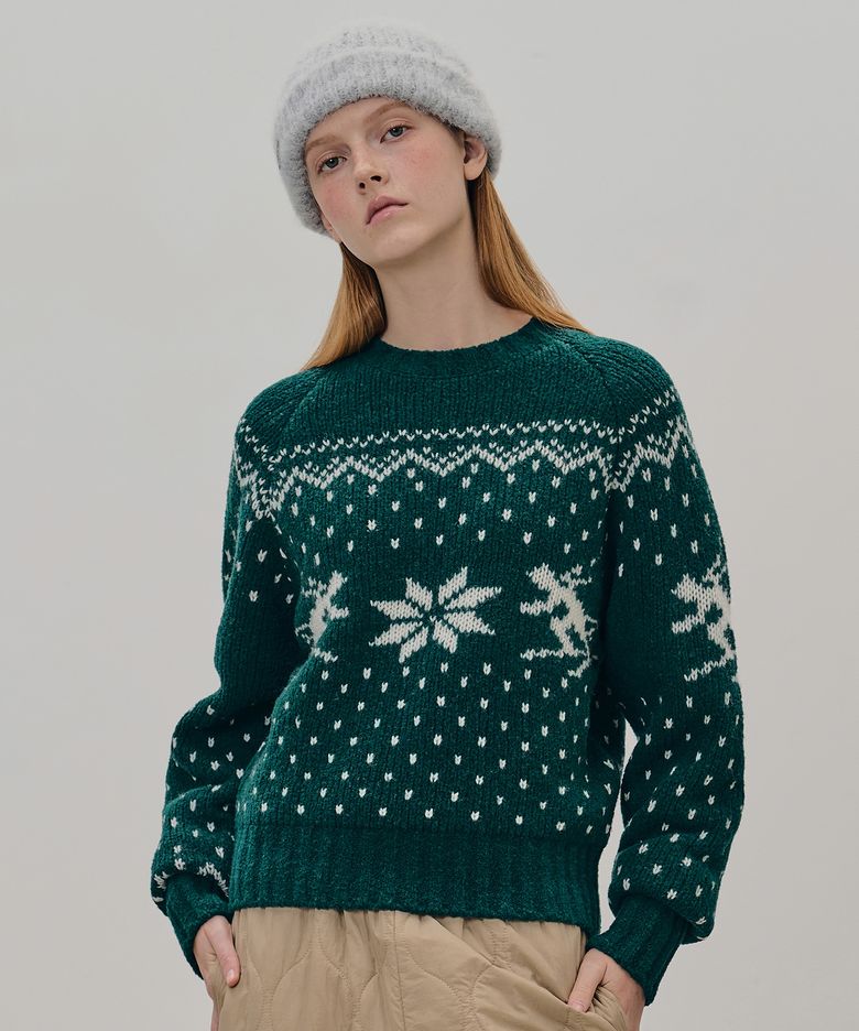 [브랜드위크 20%쿠폰] WINTER SKI KNIT DEEP GREEN
