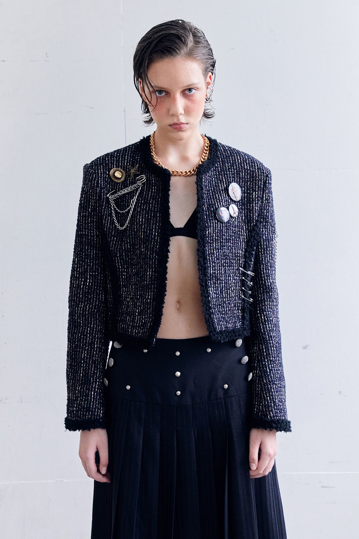 MUSINSA公式 | DARED CURLY TRIMMING TWEED JACKET