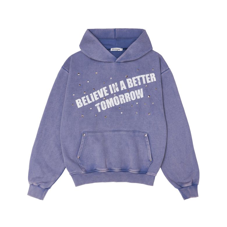 BELIEVE STUD HOODIE PURPLE