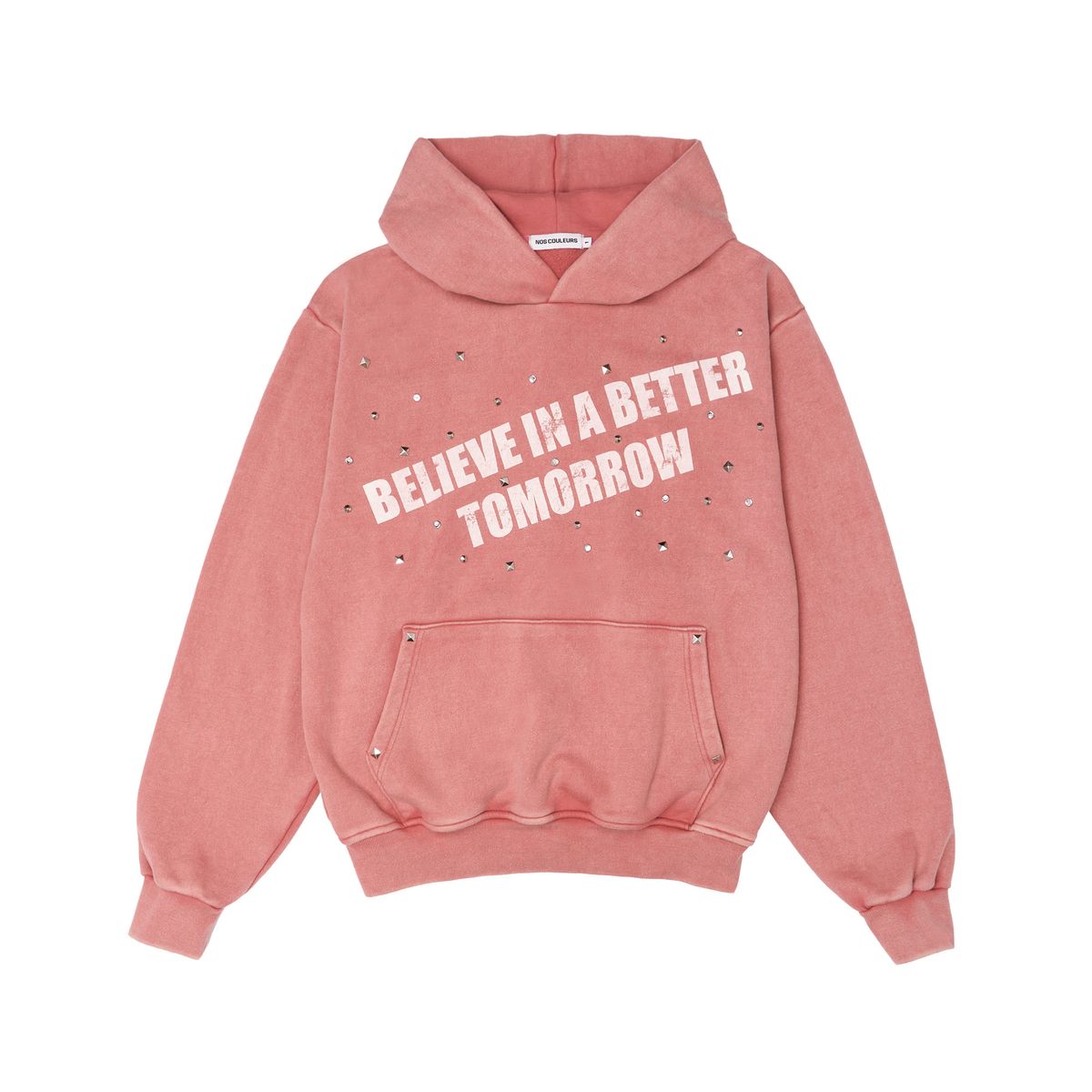 노쿨러스(NOSCOULEURS) BELIEVE STUD HOODIE PINK