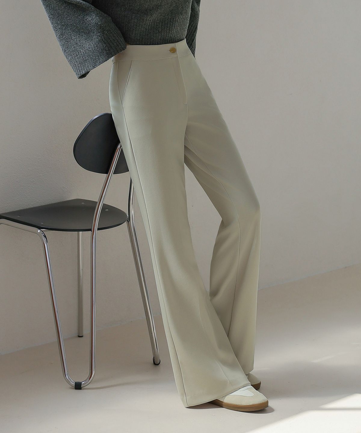 논앤논(NON AND NON) ESSENTIAL SOFT STRETCH BOOTS CUT SLACKS_NFSL4124 (BEIGE)