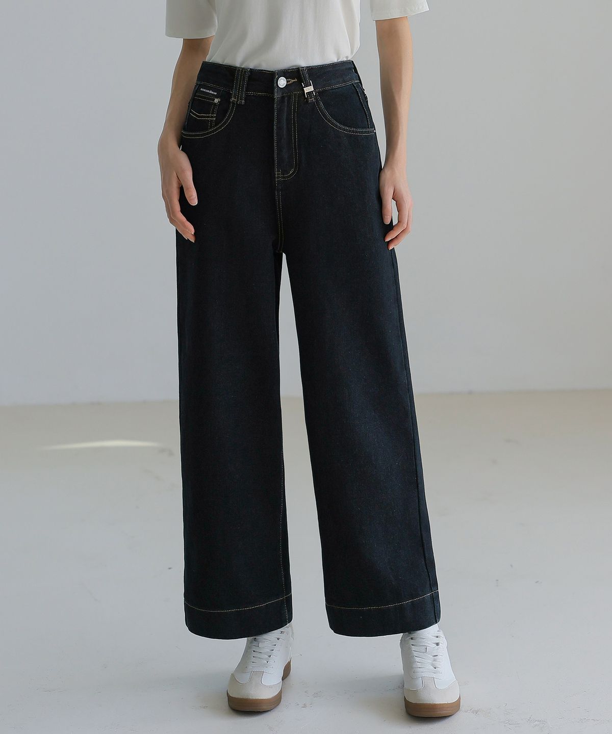 논앤논(NON AND NON) STITCH RAW WIDE DENIM PANTS_NFDP4129 (DEEP INDIGO)