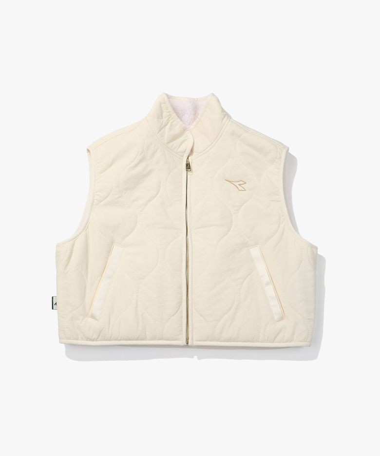 크로스코트 패딩 베스트 우먼 OFF WHITE